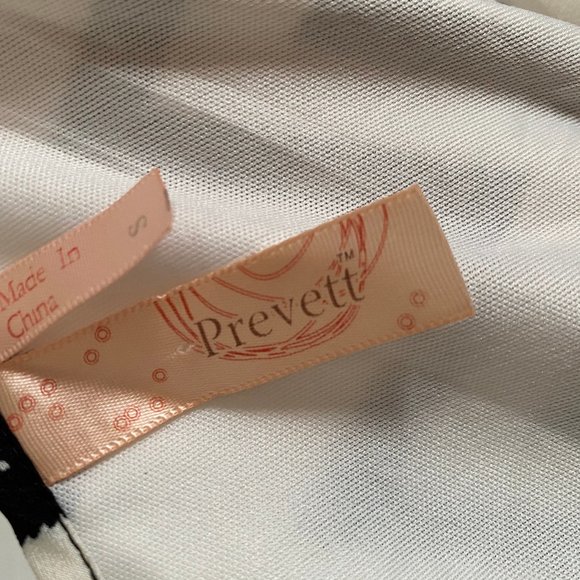 Prevett Patterned White Formal Party Dress, Sleeveless, Front Zip - Picture 4 of 4